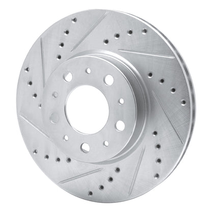R1 Concepts R1 91-95 Volvo 740 Front Left Drilled & Slotted Silver Brake Rotor