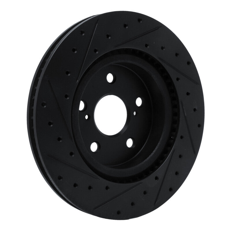 R1 Concepts R1 18-25 Lexus UX250h Front Right Drilled & Slotted Black Brake Rotor
