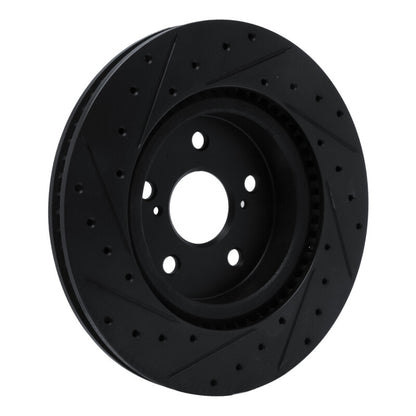 R1 Concepts R1 18-25 Lexus UX250h Front Right Drilled & Slotted Black Brake Rotor