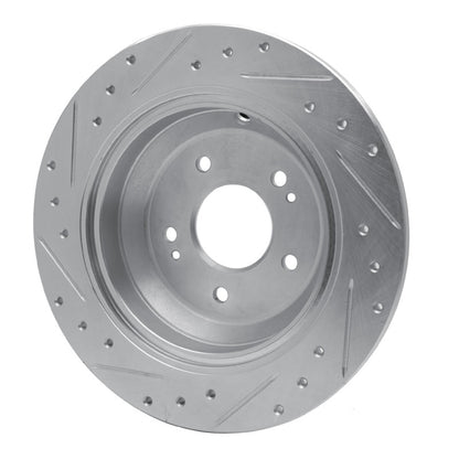 R1 Concepts R1 09-20 Genesis G80 Rear Right Drilled & Slotted Silver Brake Rotor