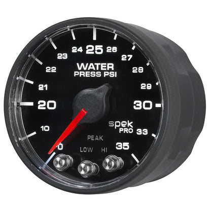 Autometer Spek-Pro - Nascar 2-1/16in Water Press 0- 35 psi Bfb Sp
