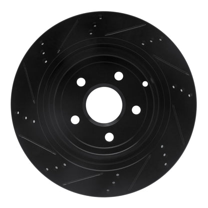 R1 Concepts R1 08-17 Chevrolet SS Rear Right Drilled & Slotted Black Brake Rotor