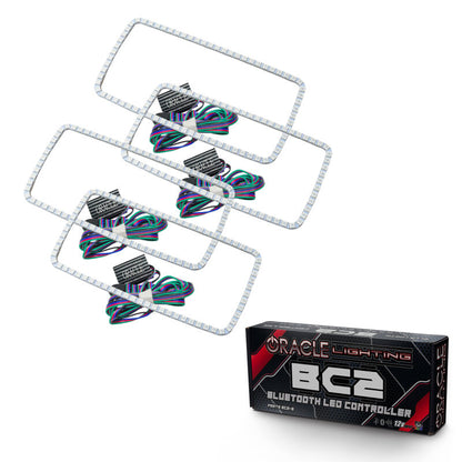 ORACLE Lighting Oracle GMC Sierra 07-13 Halo Kit (New Square Ring Design) - ColorSHIFT w/ BC1 Controller