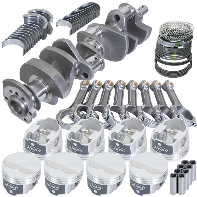 Eagle Chevy LT1350 1Pc 3.480in Crank 5.700in I-Beam Rods -3.7cc 4.030in Pistons Rotating Assembly