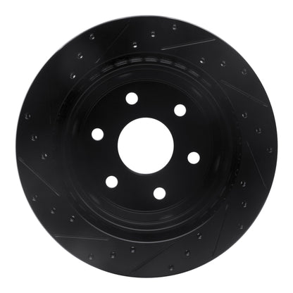 R1 Concepts R1 00-14 Cadillac Escalade ESV Rear Right Drilled & Slotted Black Brake Rotor