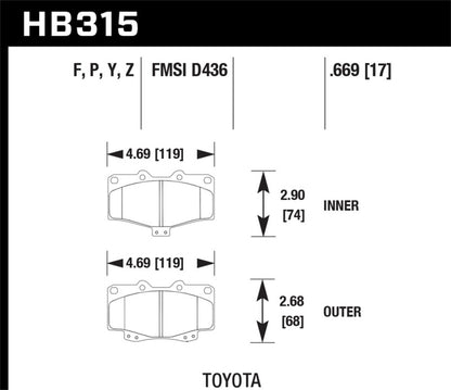 Hawk Performance Hawk LTS Street Brake Pads
