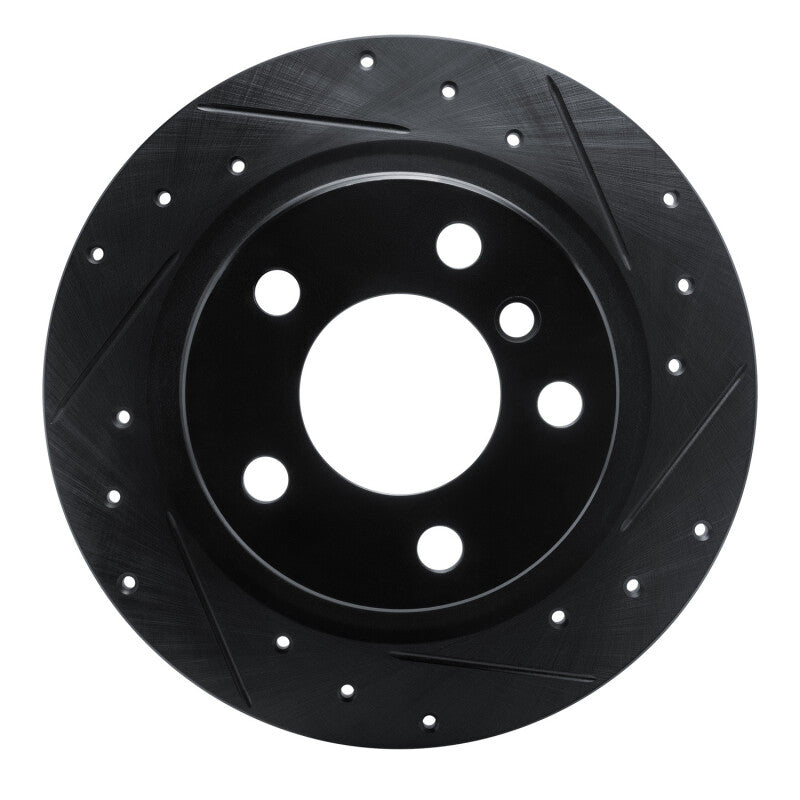 R1 Concepts R1 12-18 BMW 120i (Mexico) Rear Right Drilled & Slotted Black Brake Rotor
