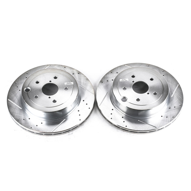 PowerStop Power Stop 08-14 Subaru Impreza Rear Evolution Drilled & Slotted Rotors - Pair