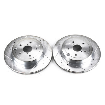 PowerStop Power Stop 08-14 Subaru Impreza Rear Evolution Drilled & Slotted Rotors - Pair