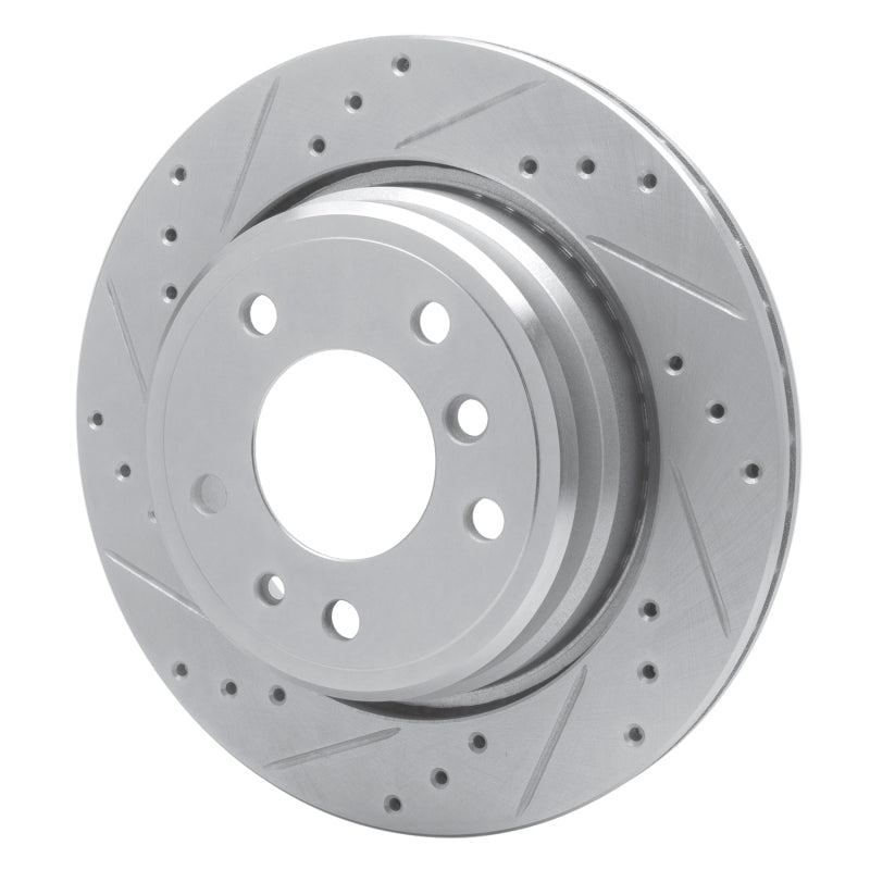 R1 Concepts R1 91-95 BMW 540I Rear Left Drilled & Slotted Silver Brake Rotor
