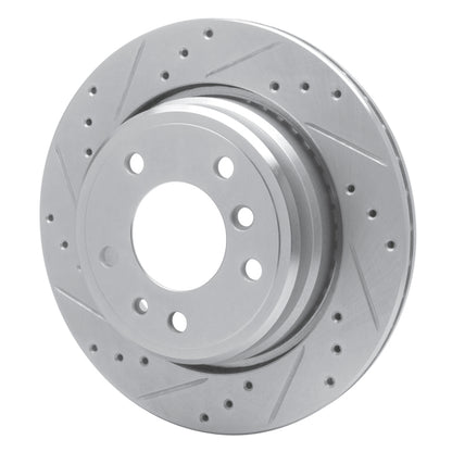 R1 Concepts R1 91-95 BMW 540I Rear Left Drilled & Slotted Silver Brake Rotor