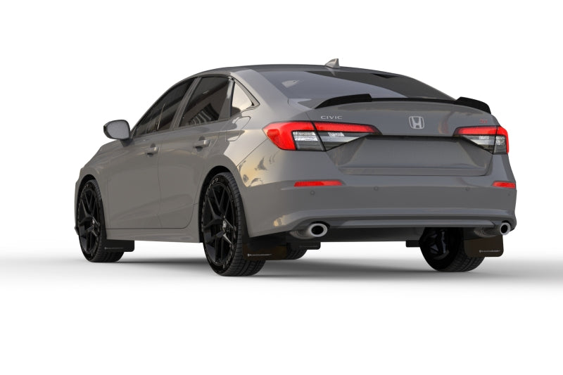 Rally Armor 22-26 Honda Civic/Civic Si/Sport Black UR Mud Flap w/White Logo