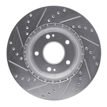 R1 Concepts R1 15-25 Hyundai Kona EV Front Right Drilled & Slotted Silver Brake Rotor