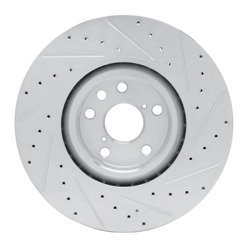 R1 Concepts R1 11-25 Lexus GS300 Left Front Drilled & Slotted Silver Brake Rotor