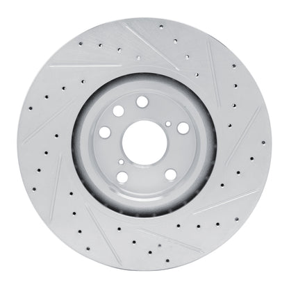 R1 Concepts R1 11-25 Lexus GS300 Left Front Drilled & Slotted Silver Brake Rotor