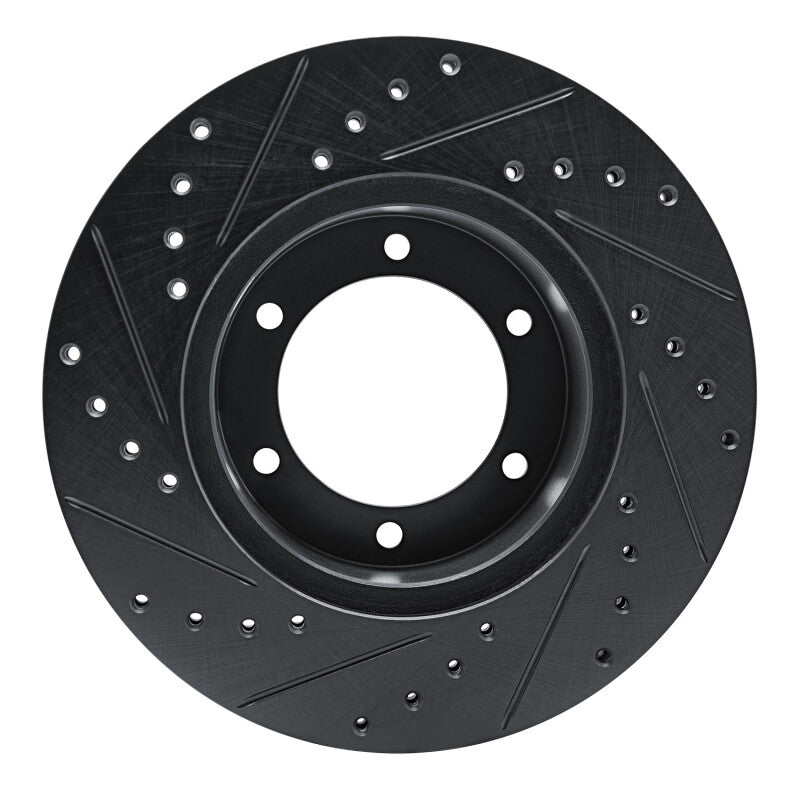 R1 Concepts R1 1986-1995 Toyota 4Runner Front Right Drilled & Slotted Black Brake Rotor