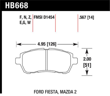 Hawk Performance Hawk 11 Ford Fiesta S/SE/SL HPS Front Street Brake Pads