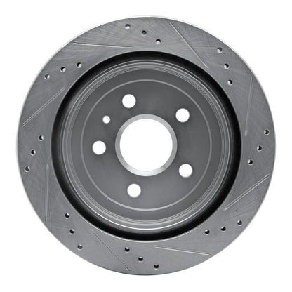 R1 Concepts R1 08-19 Cadillac CTS Rear Left Drilled & Slotted Silver Brake Rotor
