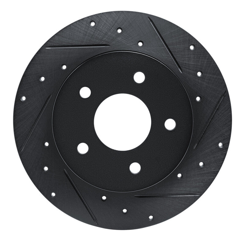 R1 Concepts R1 19-25 Nissan Kicks Rear Right Drilled & Slotted Black Brake Rotor