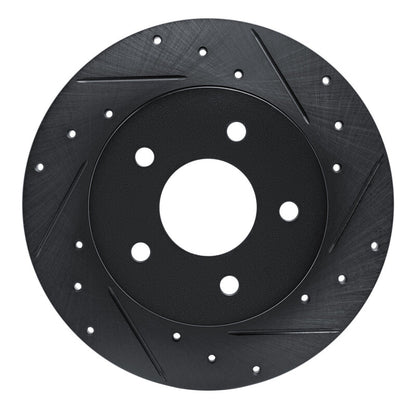 R1 Concepts R1 19-25 Nissan Kicks Rear Right Drilled & Slotted Black Brake Rotor