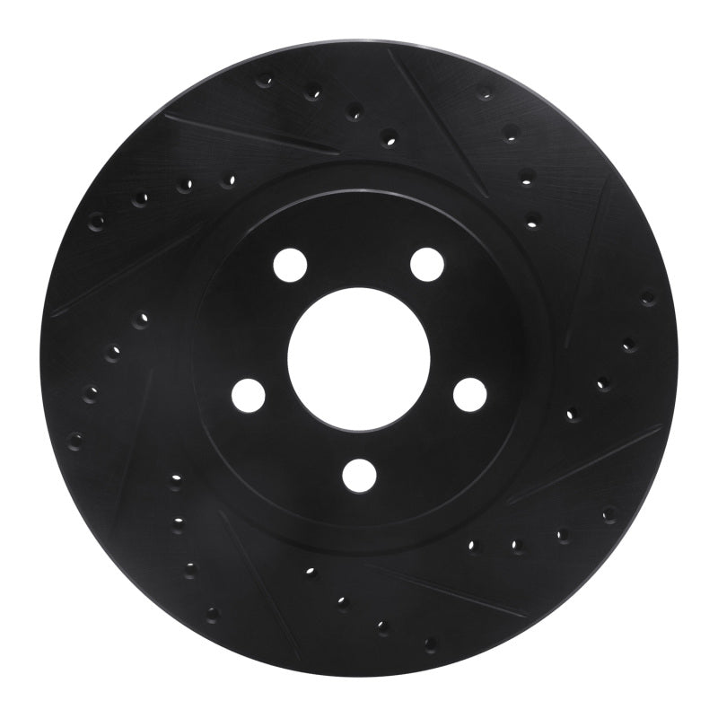R1 Concepts R1 01-10 Chrysler PT Cruiser Front Right Drilled & Slotted Black Brake Rotor