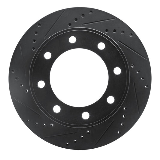 R1 Concepts R1 99-05 Ford F-250 4WD (Super Duty) Front Left Drilled & Slotted Black Brake Rotor