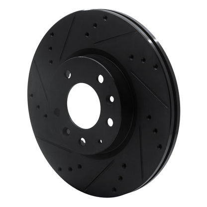 R1 Concepts R1 06-13 Ford Fusion Front Left Drilled & Slotted Black Brake Rotor