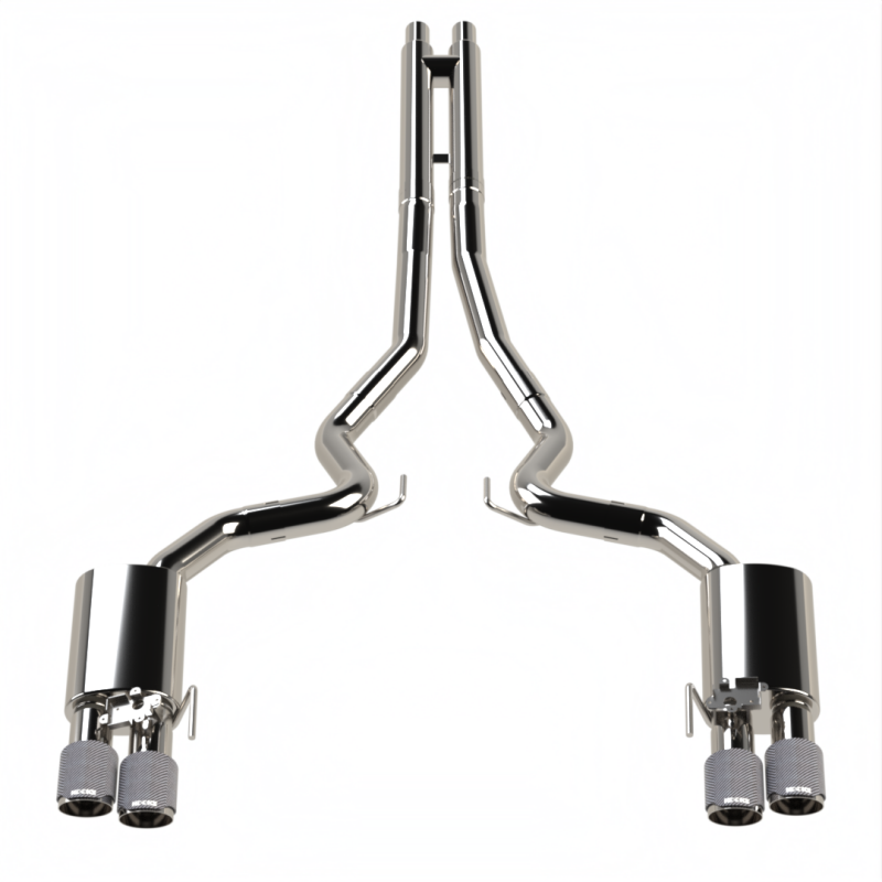 Kooks Headers Kooks 18-24 Ford Mustang GT 5.0 3in. Valved Touring Cat-Back Exhaust - Carbon Tips