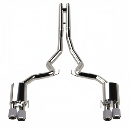 Kooks Headers Kooks 18-24 Ford Mustang GT 5.0 3in. Valved Touring Cat-Back Exhaust - Carbon Tips