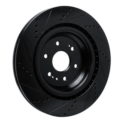 R1 Concepts R1 19-25 Cadillac Escalade ESV Front Right Drilled & Slotted Black Brake Rotor