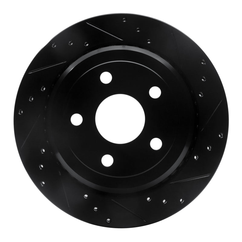 R1 Concepts R1 11-25 Dodge Durango Rear Right Drilled & Slotted Black Brake Rotor