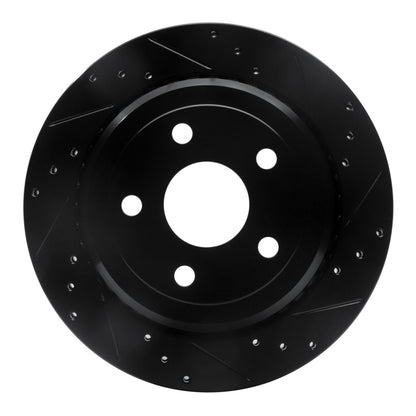 R1 Concepts R1 11-25 Dodge Durango Rear Right Drilled & Slotted Black Brake Rotor