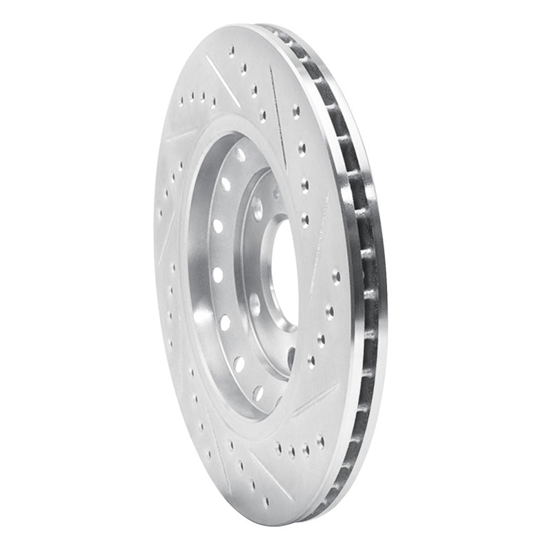 R1 Concepts R1 04-10 Audi A8 Rear Left Drilled & Slotted Silver Brake Rotor