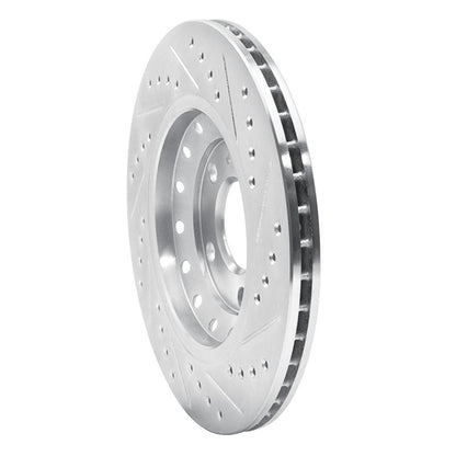 R1 Concepts R1 04-10 Audi A8 Rear Left Drilled & Slotted Silver Brake Rotor