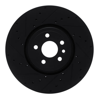 R1 Concepts R1 2017-2020 Jaguar F-Pace Front Left Drilled & Slotted Black Brake Rotor
