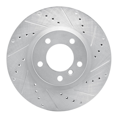 R1 Concepts R1 95-02 BMW M3 Left Front Drilled & Slotted Silver Brake Rotor