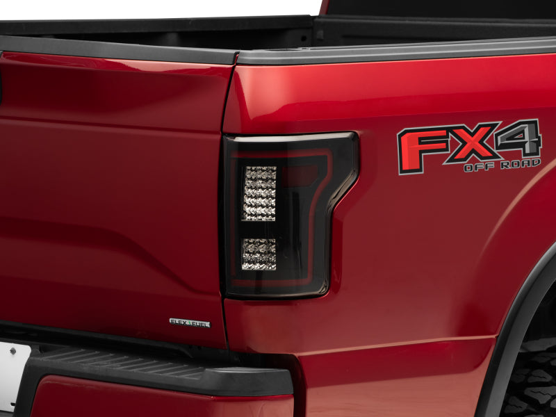 Raxiom 15-17 Ford F-150 w/Non-BLIS LED Tail Lights Sequential Turn Signals- Black Hsng (Smoked Lens)