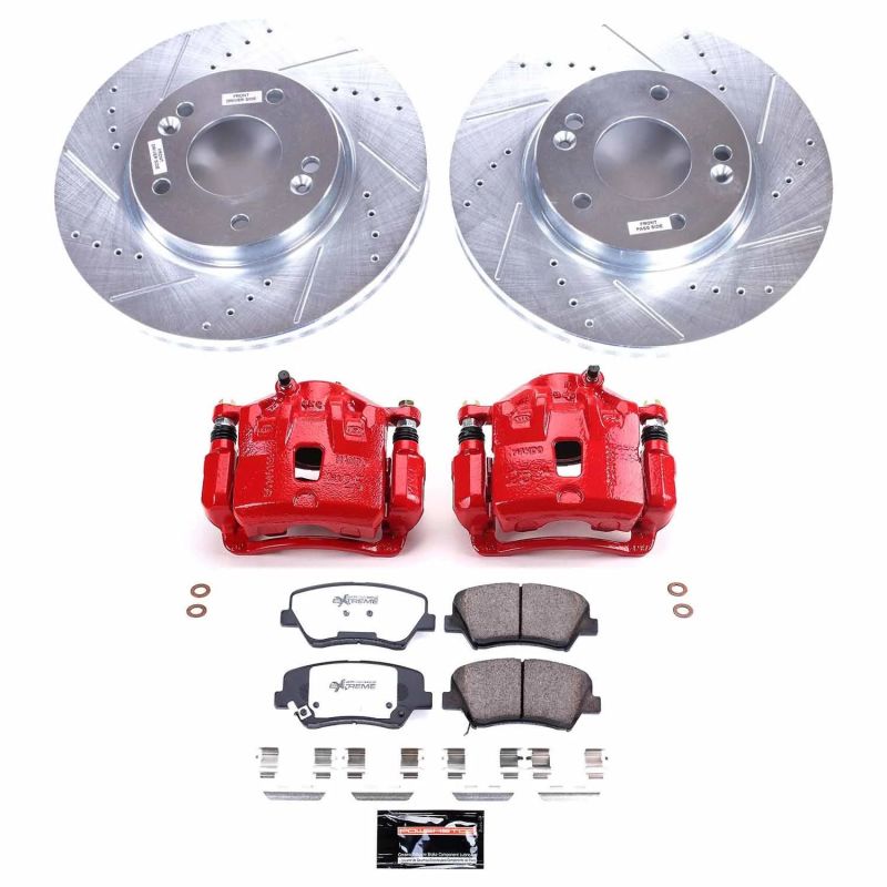 PowerStop Power Stop 11-16 Hyundai Elantra Front Z26 Street Warrior Brake Kit w/Calipers