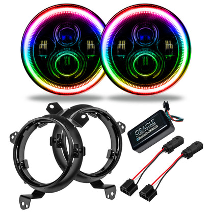 ORACLE Lighting Oracle Jeep Wrangler JL/Gladiator JT 7in. High Powered LED Headlights (Pair) - Dynamic