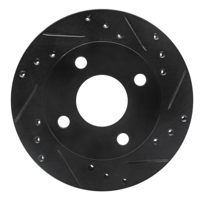 R1 Concepts R1 81-94 Ford TEMPO Front Right Drilled & Slotted Black Brake Rotor