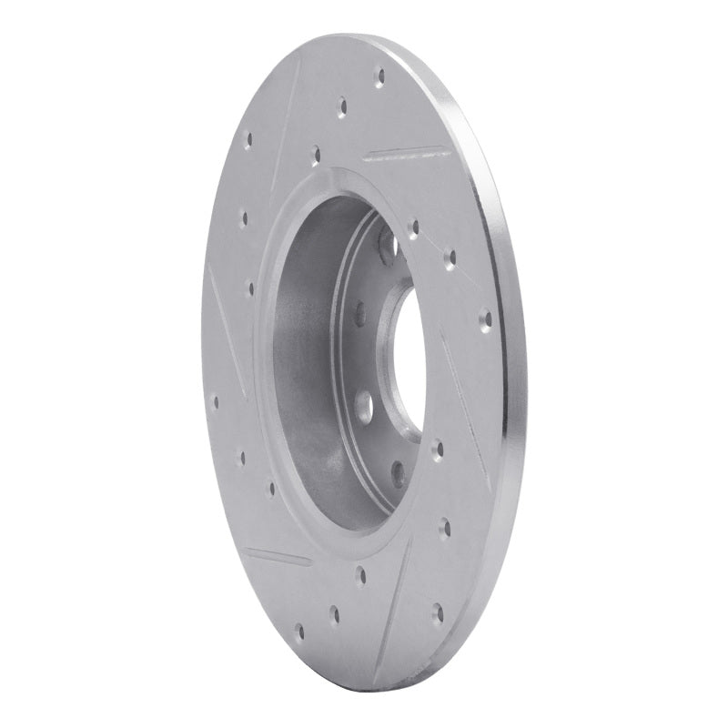 R1 Concepts R1 13-19 Fiat 500E Rear Right Drilled & Slotted Silver Brake Rotor
