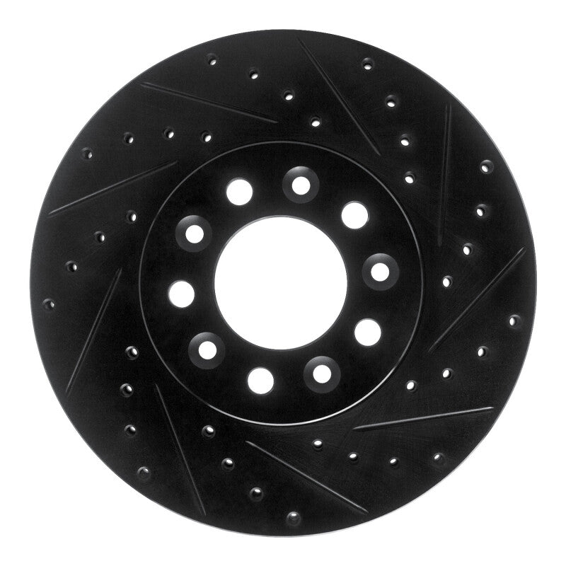 R1 Concepts R1 99-03 Ford Windstar Front Right Drilled & Slotted Black Brake Rotor