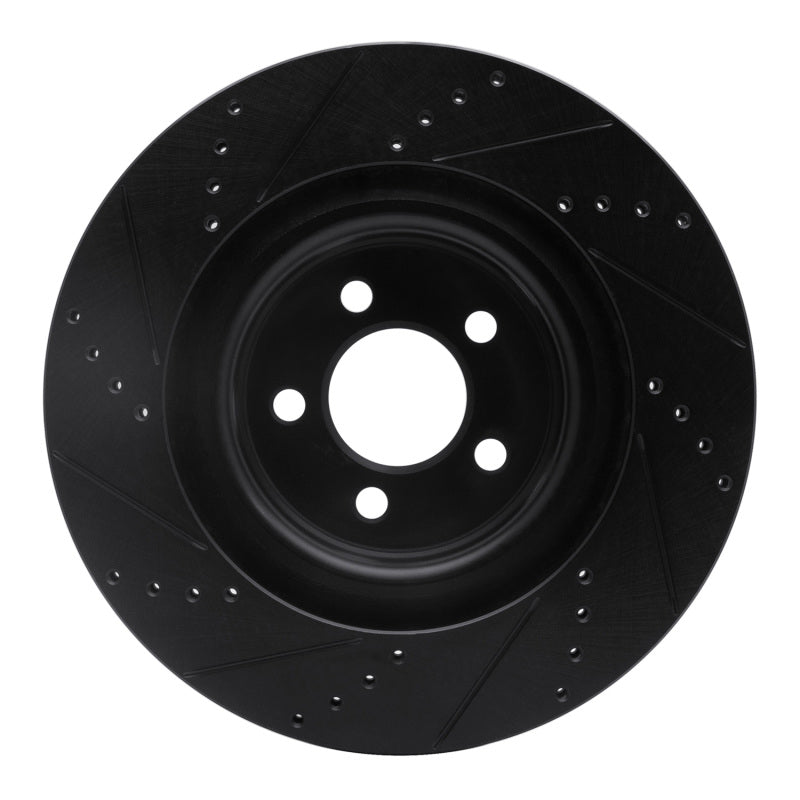 R1 Concepts R1 05-23 Chrysler 300 Front Right Drilled & Slotted Black Brake Rotor