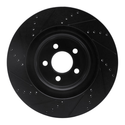 R1 Concepts R1 05-23 Chrysler 300 Front Right Drilled & Slotted Black Brake Rotor