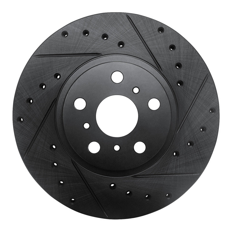 R1 Concepts R1 90-93 Toyota Celica Front Right Drilled & Slotted Black Brake Rotor