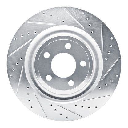 R1 Concepts R1 20-25 Ford Explorer Rear Right Drilled & Slotted Silver Brake Rotor