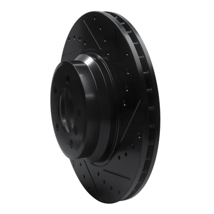 R1 Concepts R1 02-08 BMW 760LI Front Right Drilled & Slotted Black Brake Rotor
