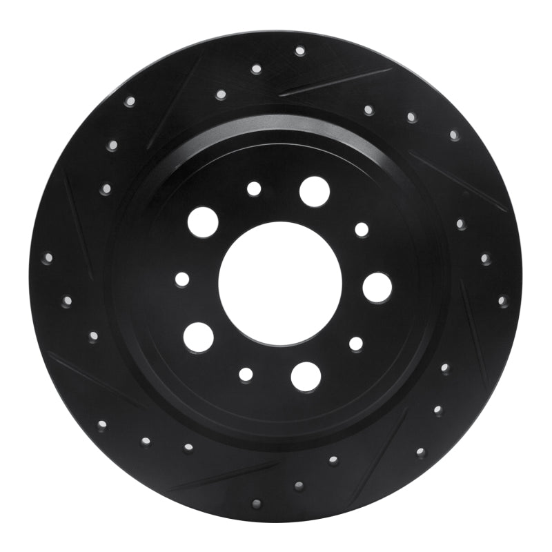R1 Concepts R1 99-09 Volvo V70 Rear Left Drilled & Slotted Black Brake Rotor