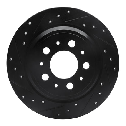 R1 Concepts R1 99-09 Volvo V70 Rear Left Drilled & Slotted Black Brake Rotor
