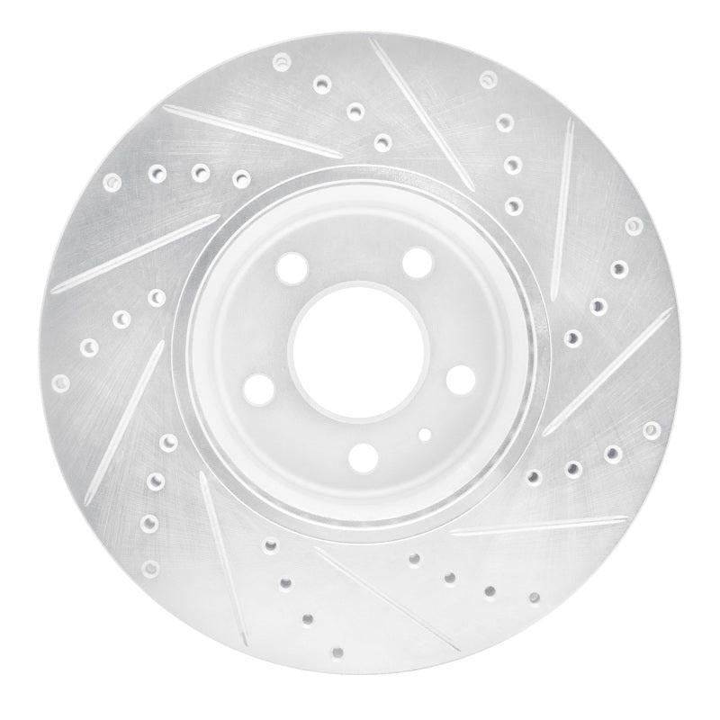 R1 Concepts R1 08-12 Audi Q5 (Mexico) Front Left Drilled & Slotted Silver Brake Rotor